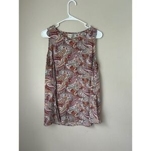 Paper Crane‎ Paisley Print Tank Top Sleeveless Blouse Womens Size L